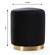 Opal Black Velvet Ottoman w/Gold Base by TOV Furniture