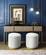 Opal Cream Velvet Ottoman w/Gold Base by TOV Furniture
