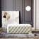Kaylee Cream Velvet Ottoman by TOV Furniture
