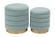 Saturn Sea Blue Velvet Storage Ottomans (Set of 2) by TOV Furniture