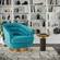 Canyon Blue Velvet Swivel Chair by TOV Furniture