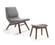 Modrest Whitney Modern Grey & Walnut Accent Chair & Ottoman by VIG Furniture