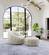 Divani Casa Gadson - Contemporary White Sherpa Ottoman by VIG Furniture