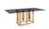 Modrest Token Modern Smoked Grey Glass & Rosegold Dining Table by VIG Furniture