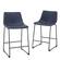 26 Inch Faux Leather Counter Stool (Set of 2) - Navy Blue by Walker Edison