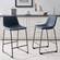 26 Inch Faux Leather Counter Stool (Set of 2) - Navy Blue by Walker Edison