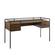 56 Inch 2 Drawer Glass Top Desk - Dark Walnut by Walker Edison