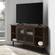 48 Inch Simple Glass Door Corner TV Console - Dark Walnut by Walker Edison