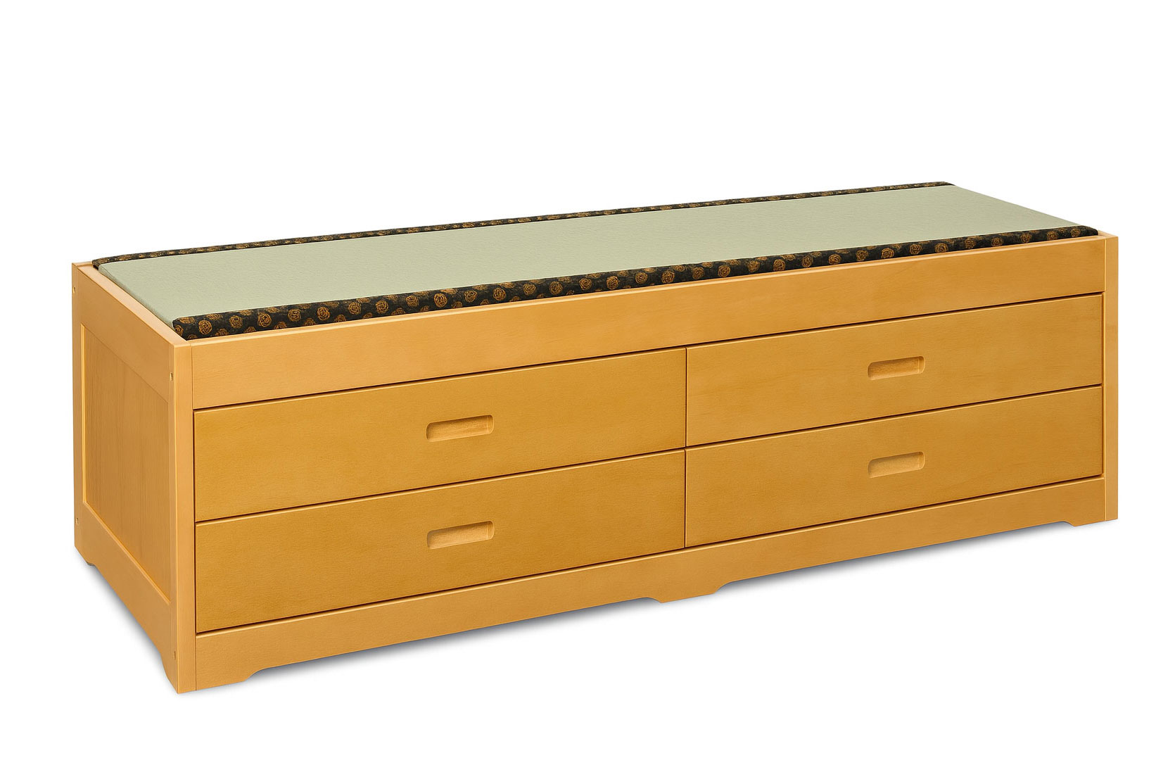 Tatami Mat Top 64 Inch 4 Drawer Long Bench at Futonland