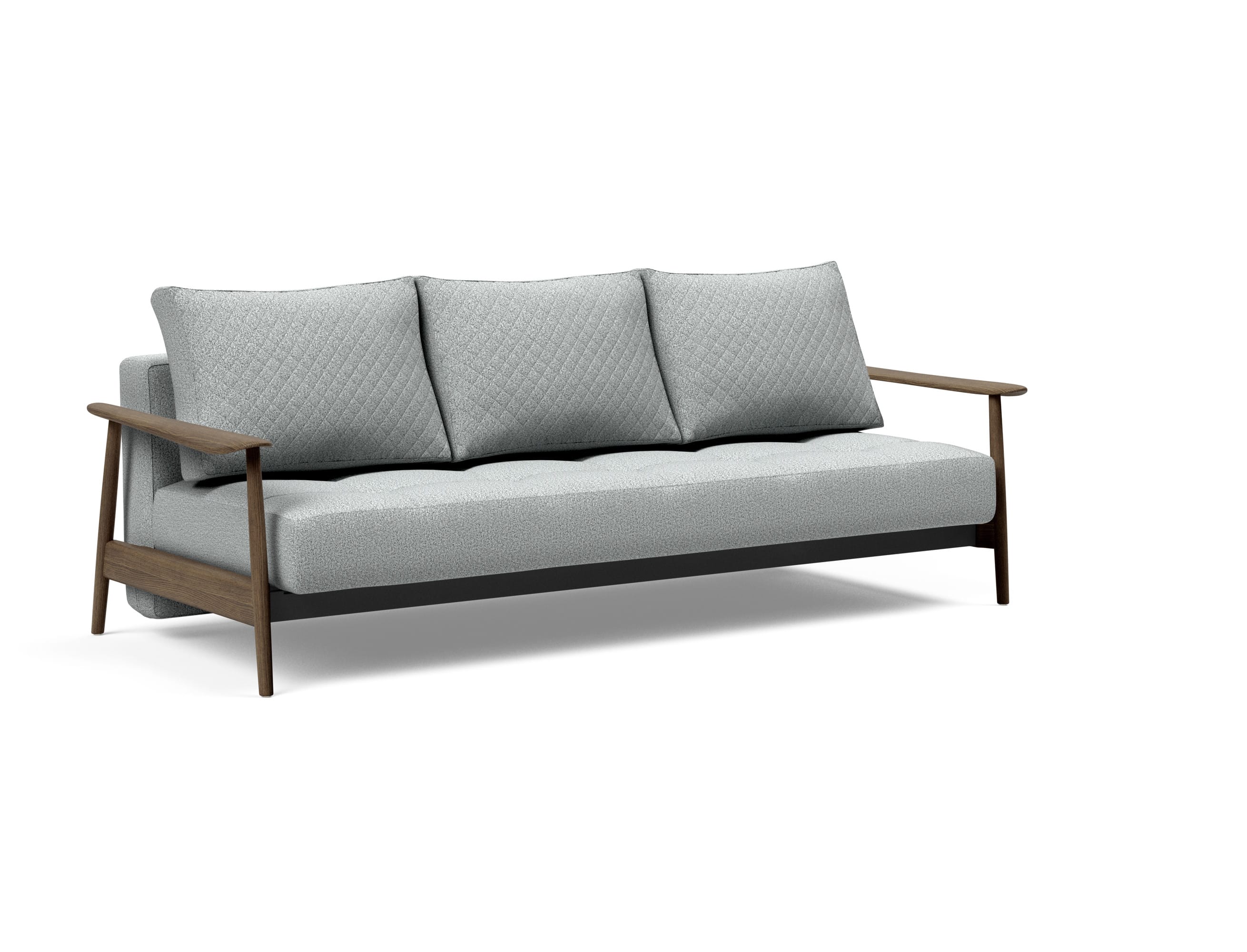 Caluma Quilt Sofa Bed (Full Size) Melange Light Gray, Smoked Oak Legs by  Innovation