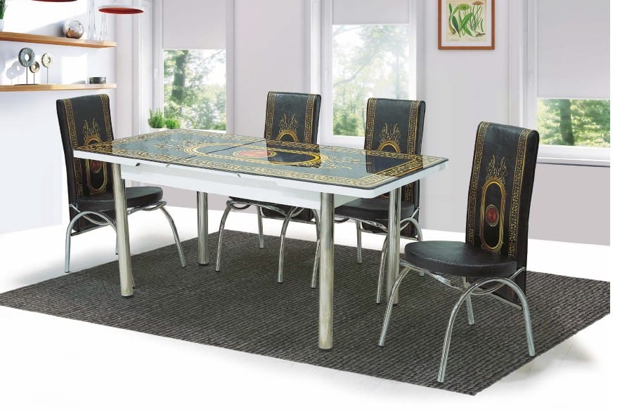 T/0040 Black Glass Dining Table