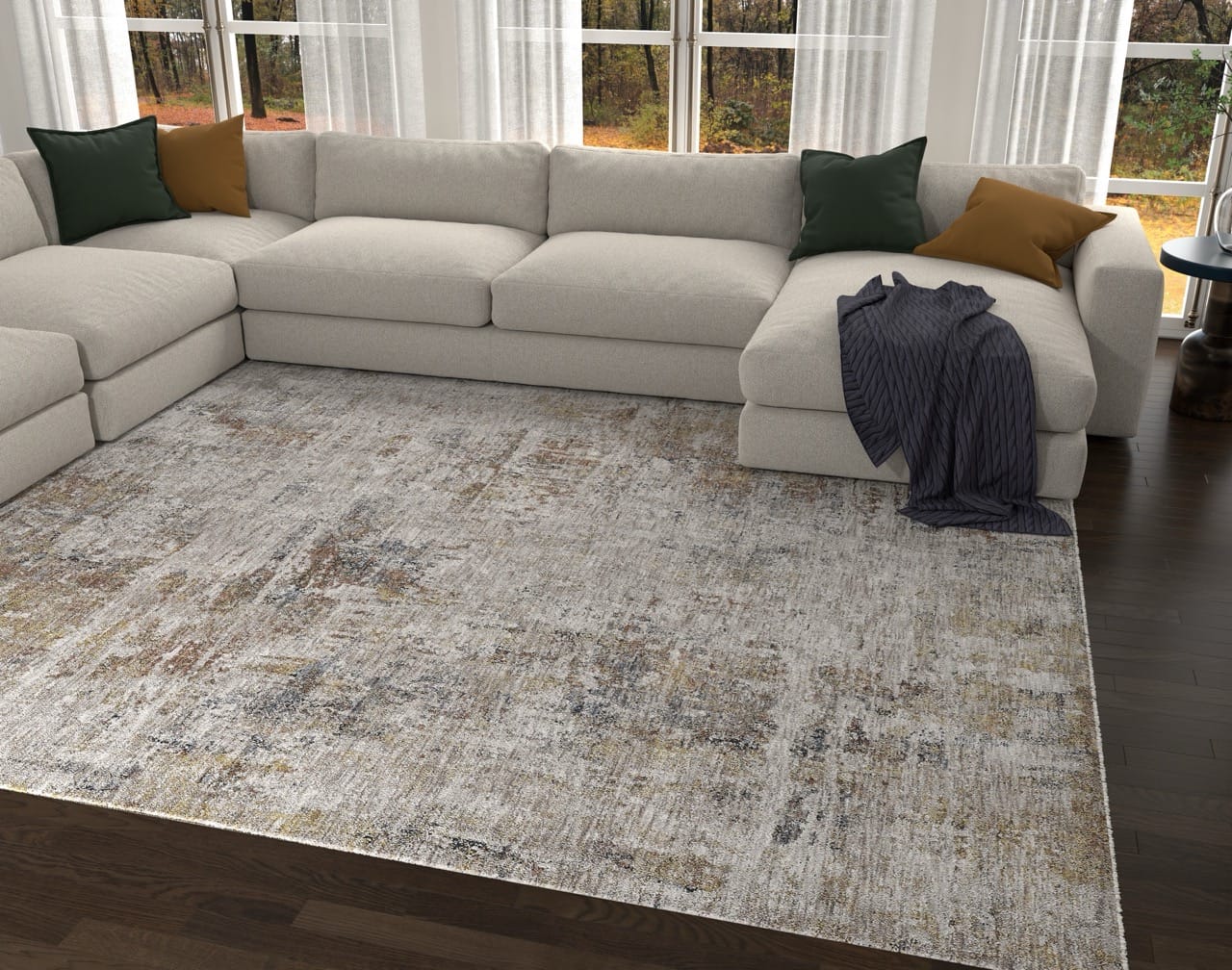 Avani Ivory/Spice Lisbon Area Rug at Futonland
