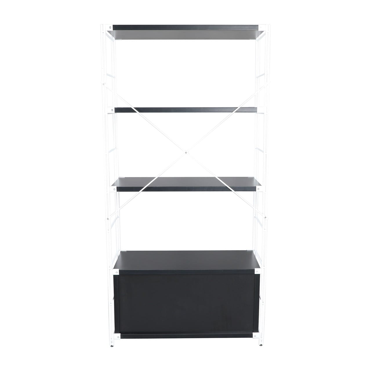 Bl Shelf Brentwood Etagere Bookcase with White Powder Coated Steel Frame and ...