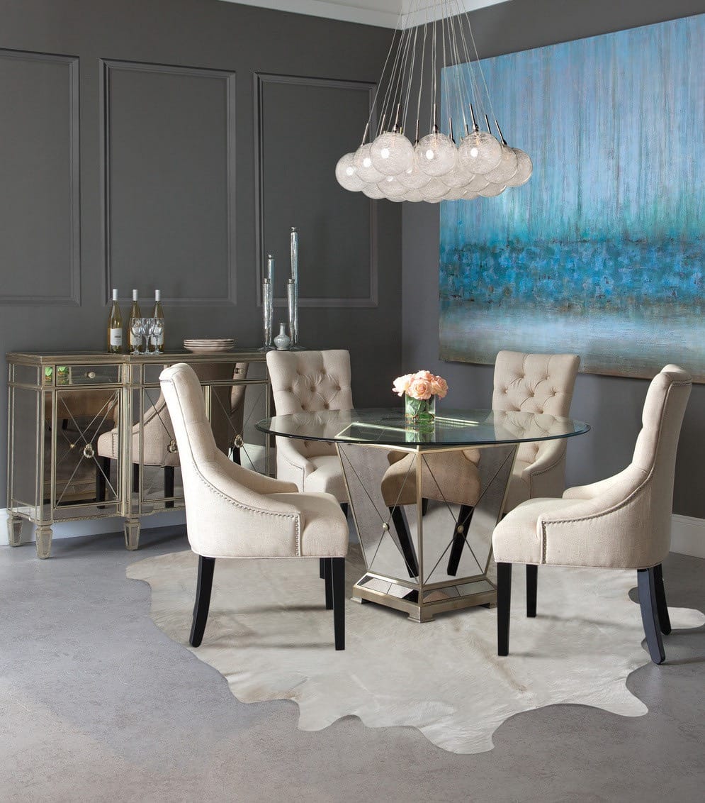 Mirror dining room table set hotsell