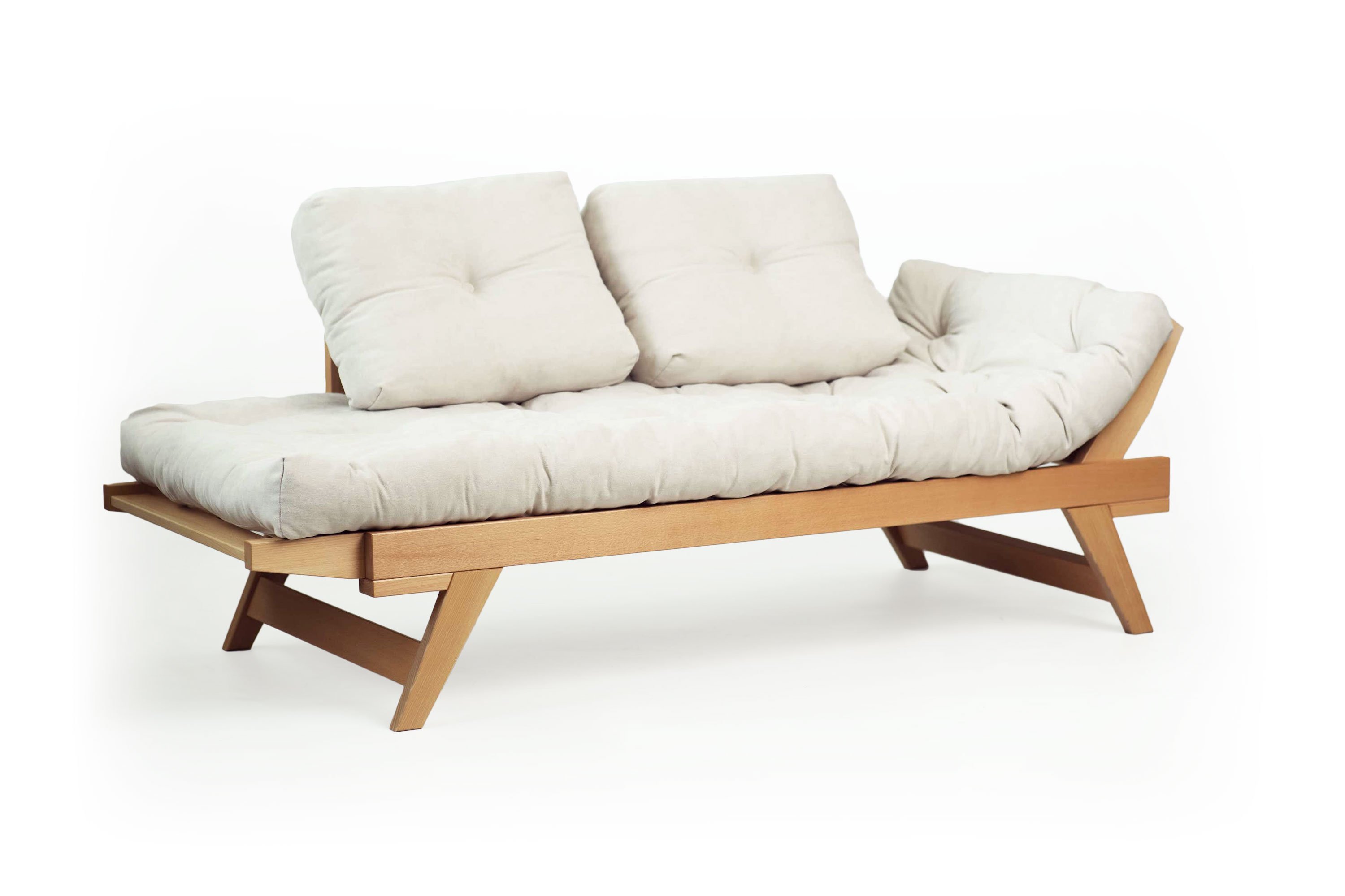 Eksisterer Håndskrift Sælger Lykke Lounge Daybed Sofa Solid Beech Wood Hand Rub Natural Oil Finish  (Natural) by Prestige