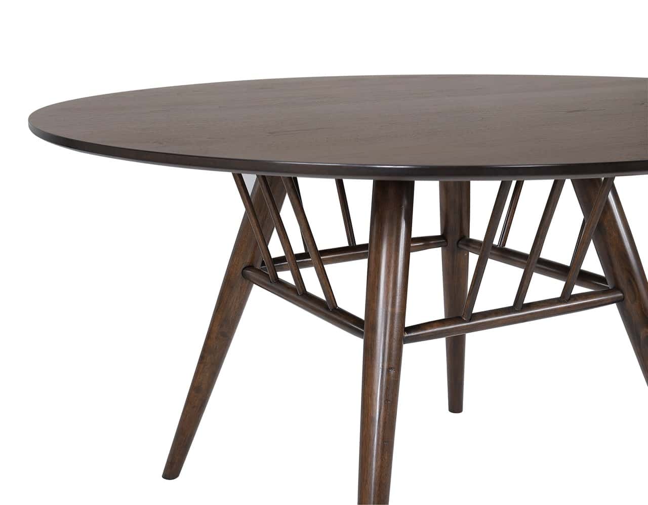 Everton Round 53-inch Wood Dining Table Dark Walnut at Futonland