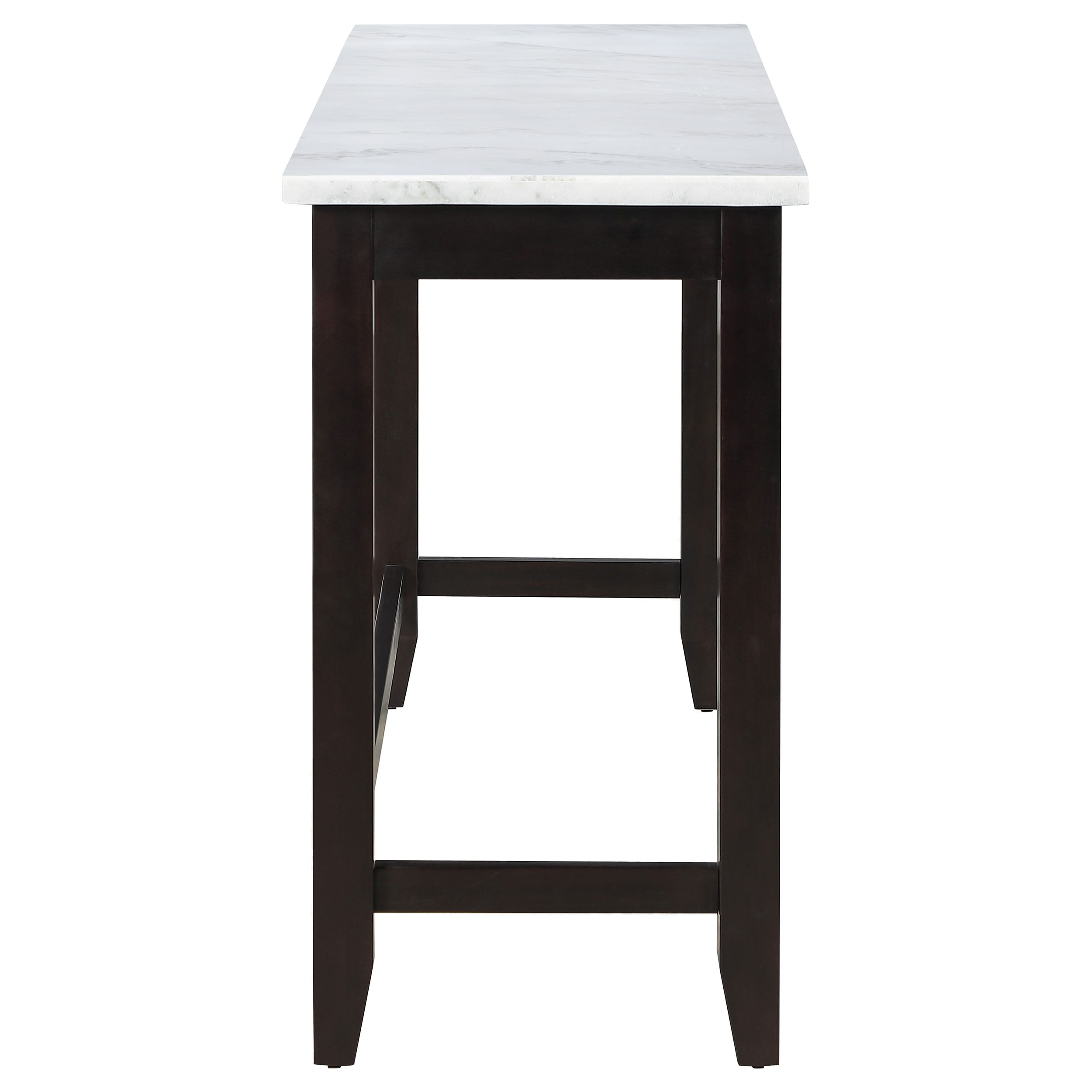 Toby Rectangular Marble Top Counter Height Table Espresso