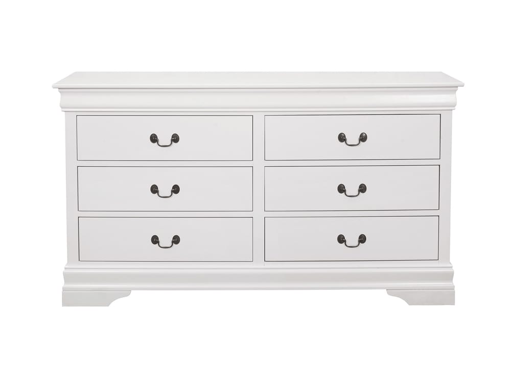 Louis Philippe 47-inch Eastern King Sleigh Panel Bed White