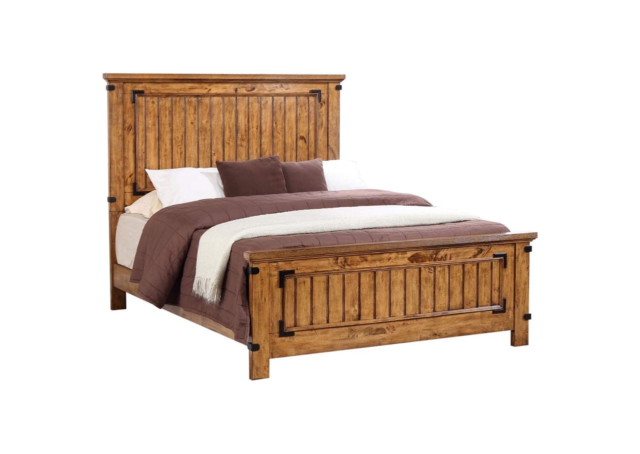 Brenner 4-piece California King Bedroom Set Rustic Honey at Futonland