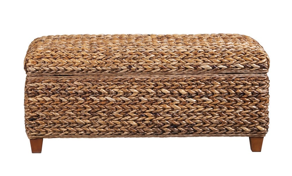 Laughton Hand-Woven Banana Leaf Storage Trunk - Thumbnail 2