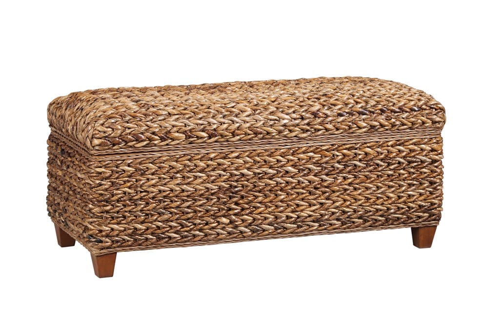 Laughton Hand-Woven Banana Leaf Storage Trunk - Thumbnail 3