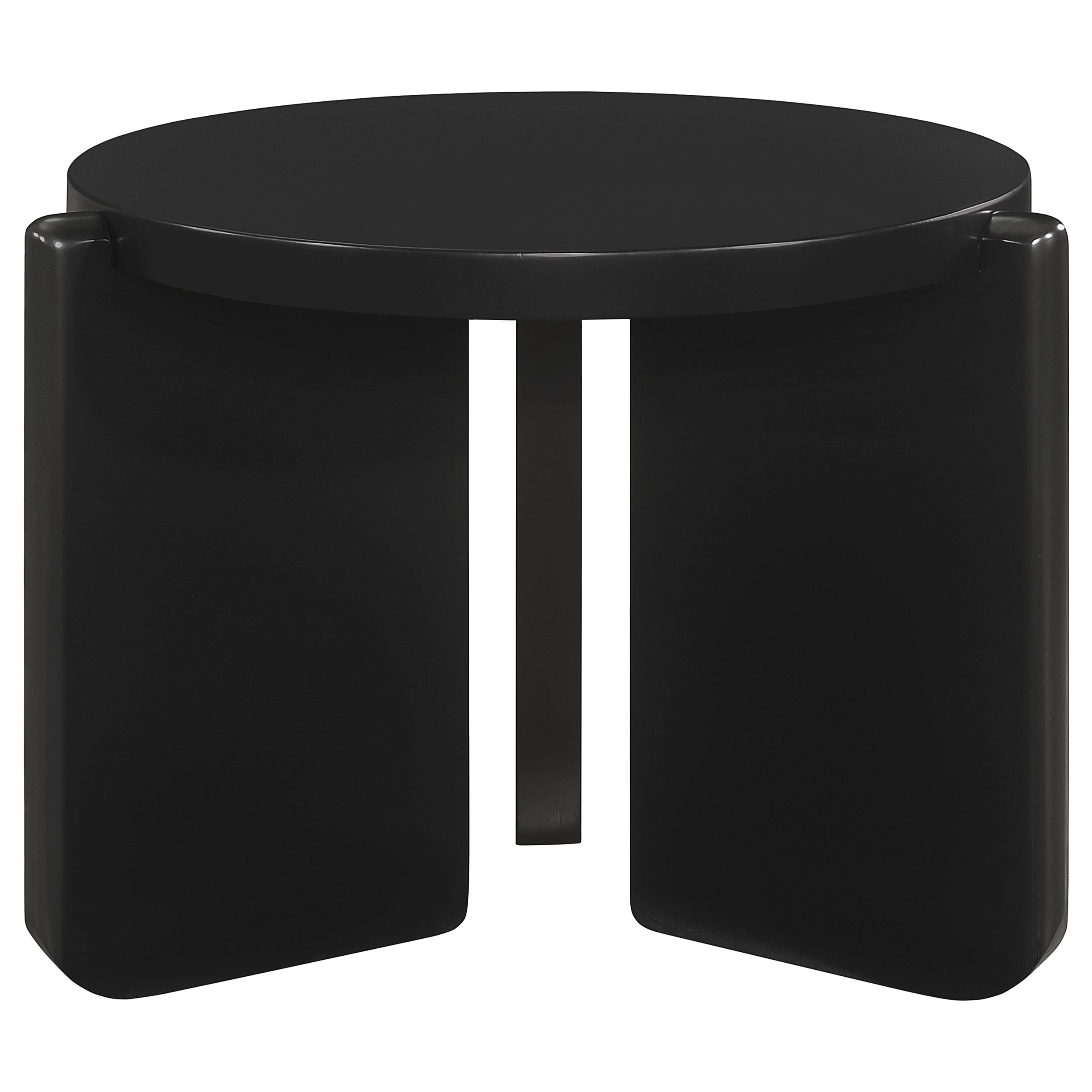 Cordova Round Solid Wood End Table Black at Futonland