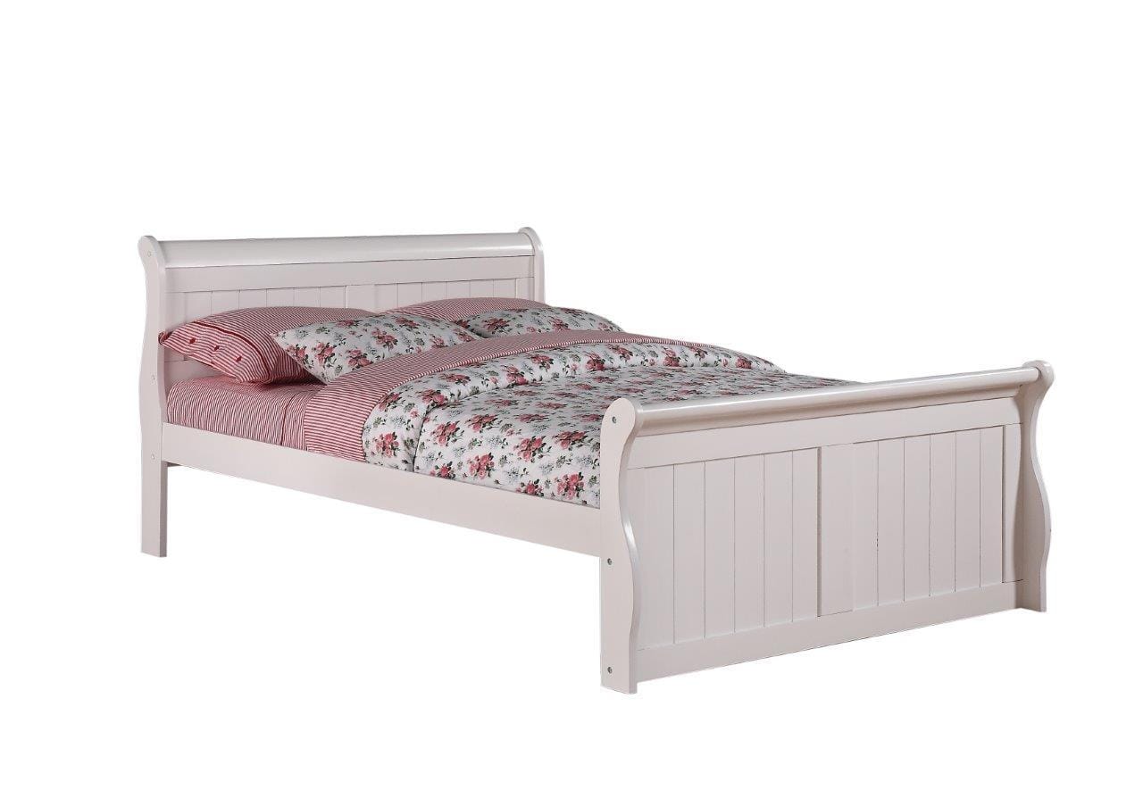 Full Sleigh Bed White by Donco