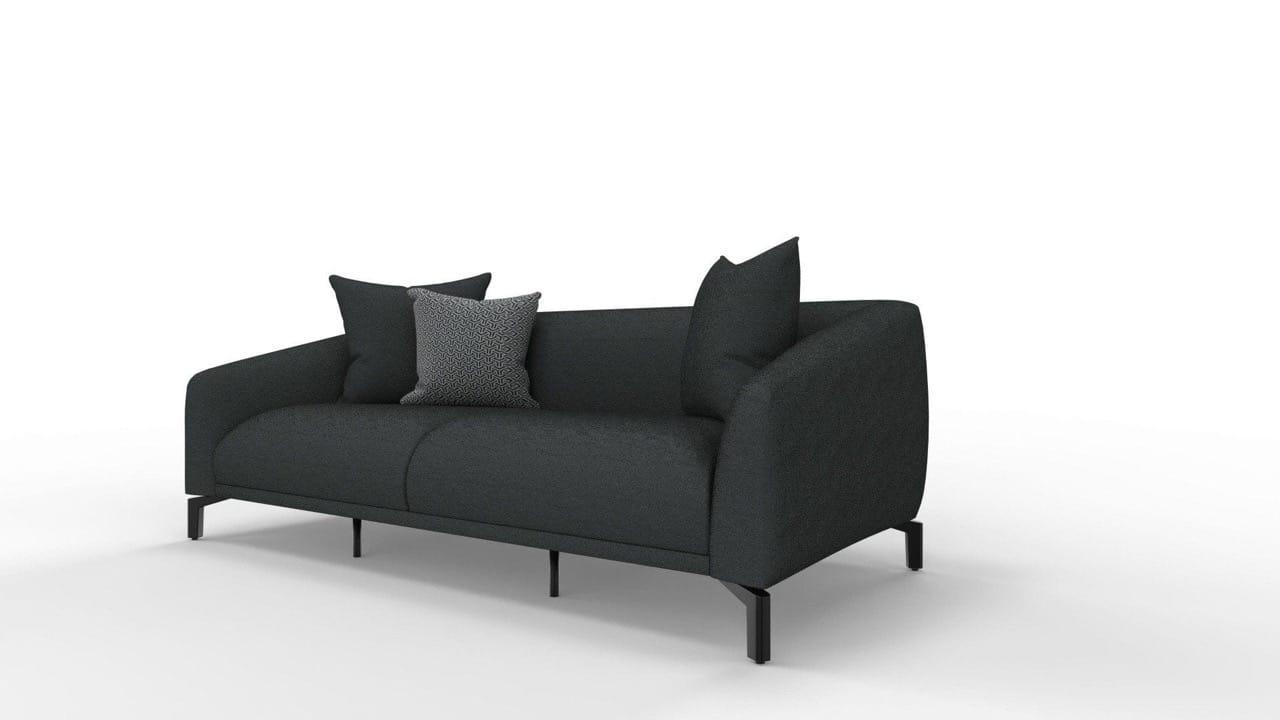 Maison - 3 Seater Sofa - 12401 Black at Futonland