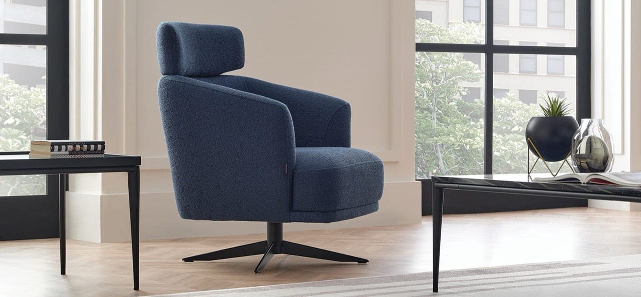 Swan Swivel Accent Chair 15606 Anthracite by Enza Home