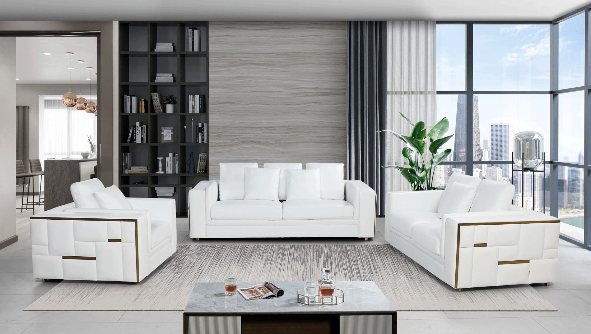 Agurk Spændende Hvor 1005 White Leather Sofa by ESF