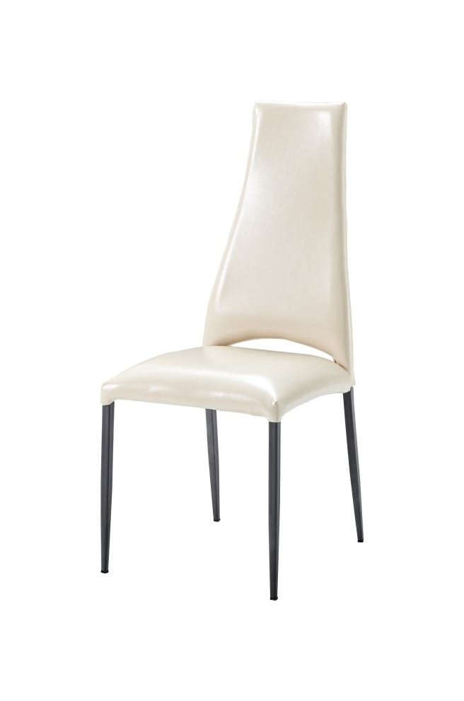 3405 Beige Leather Dining Chair - Thumbnail 2