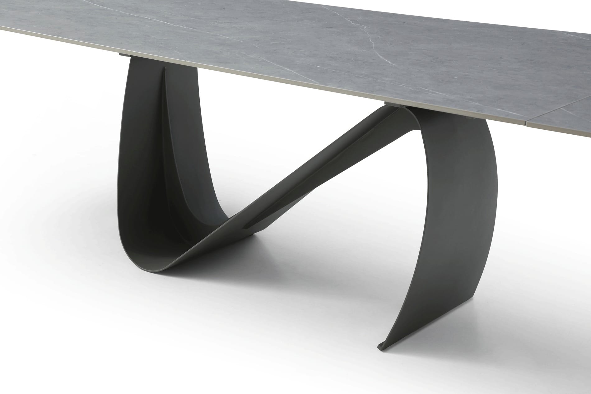 9087 Dark Gray Ceramic Dining Table w/2 20" Extensions - Thumbnail 4