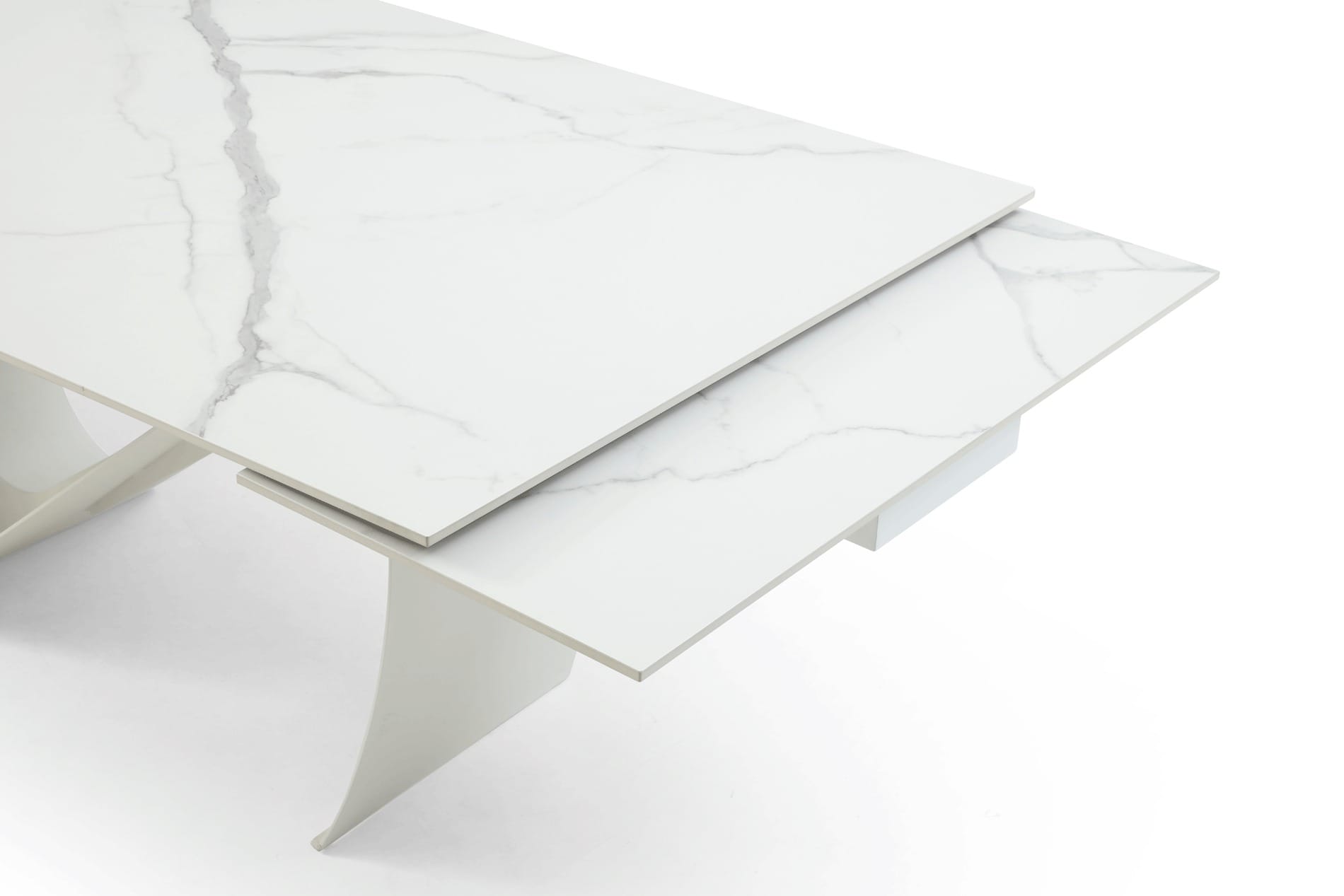9087 Ceramic White Dining Table - Thumbnail 4