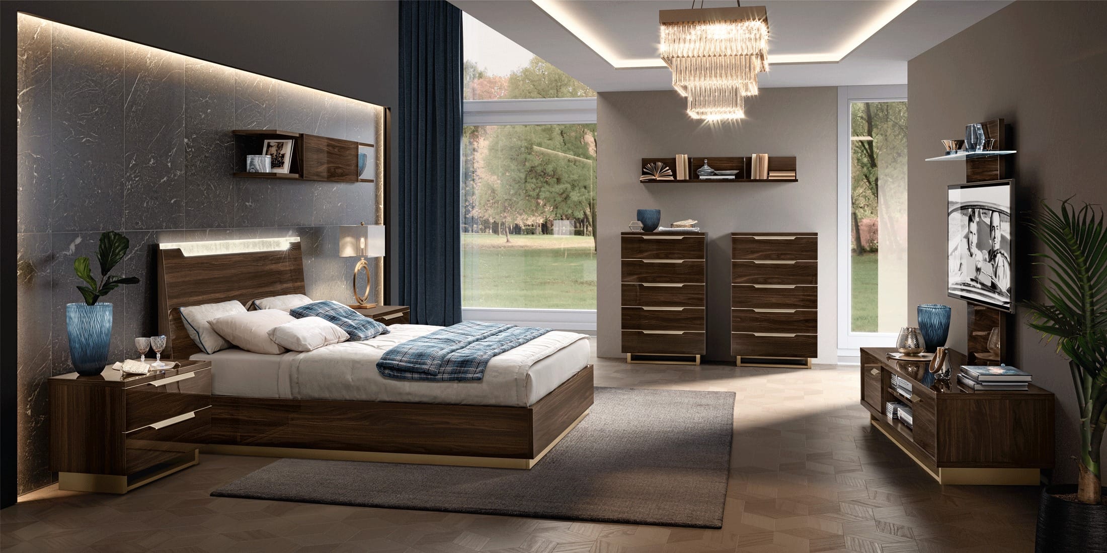 Smart Walnut Bedroom Set - Thumbnail 3