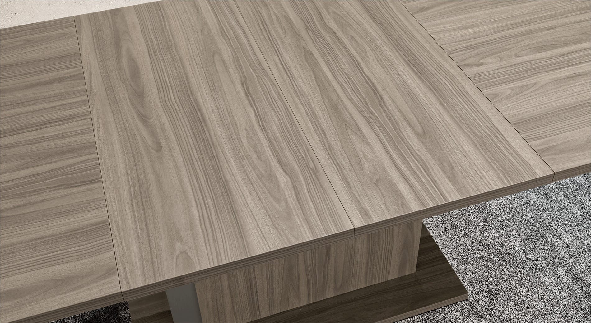 Volare Gray Dining Table w/18" Extension - Thumbnail 2