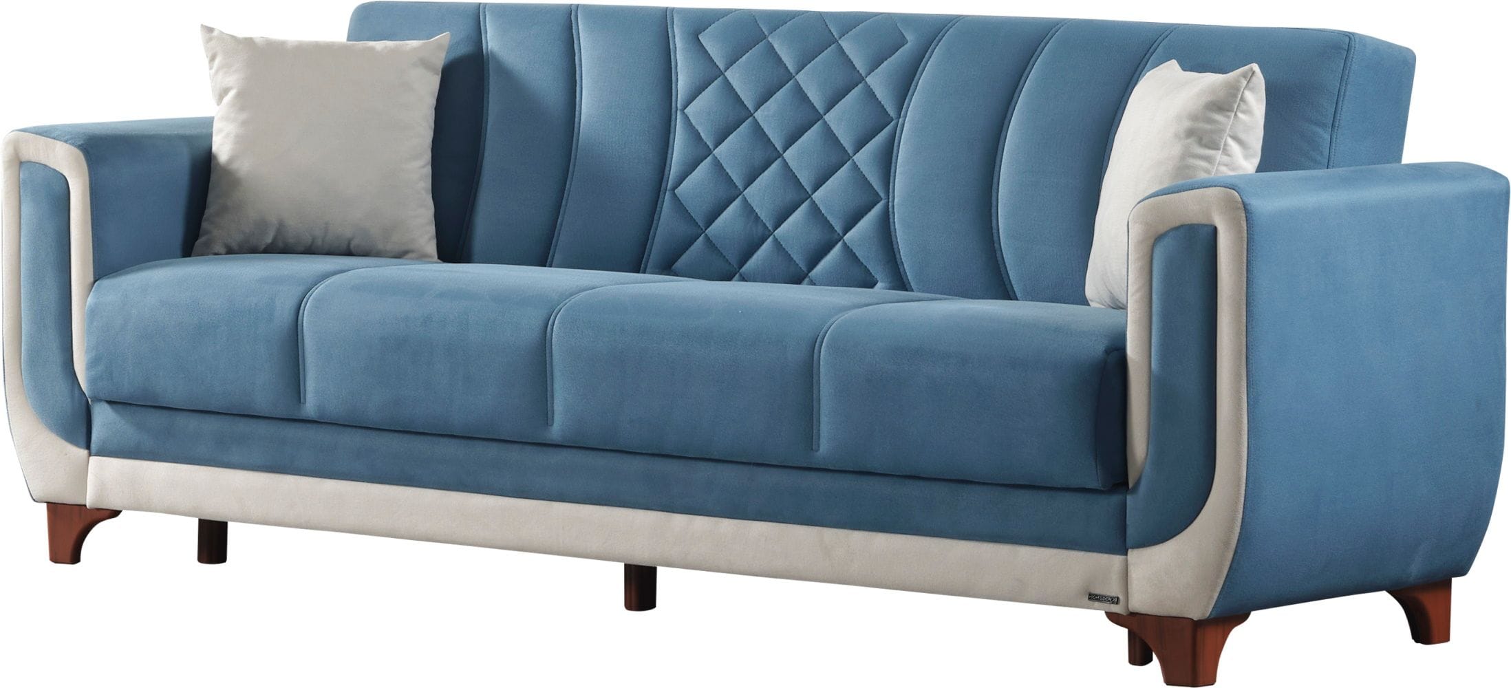 Berre 3 Seat Convertible Sofa Sleeper, Blue by Furnia Furniture