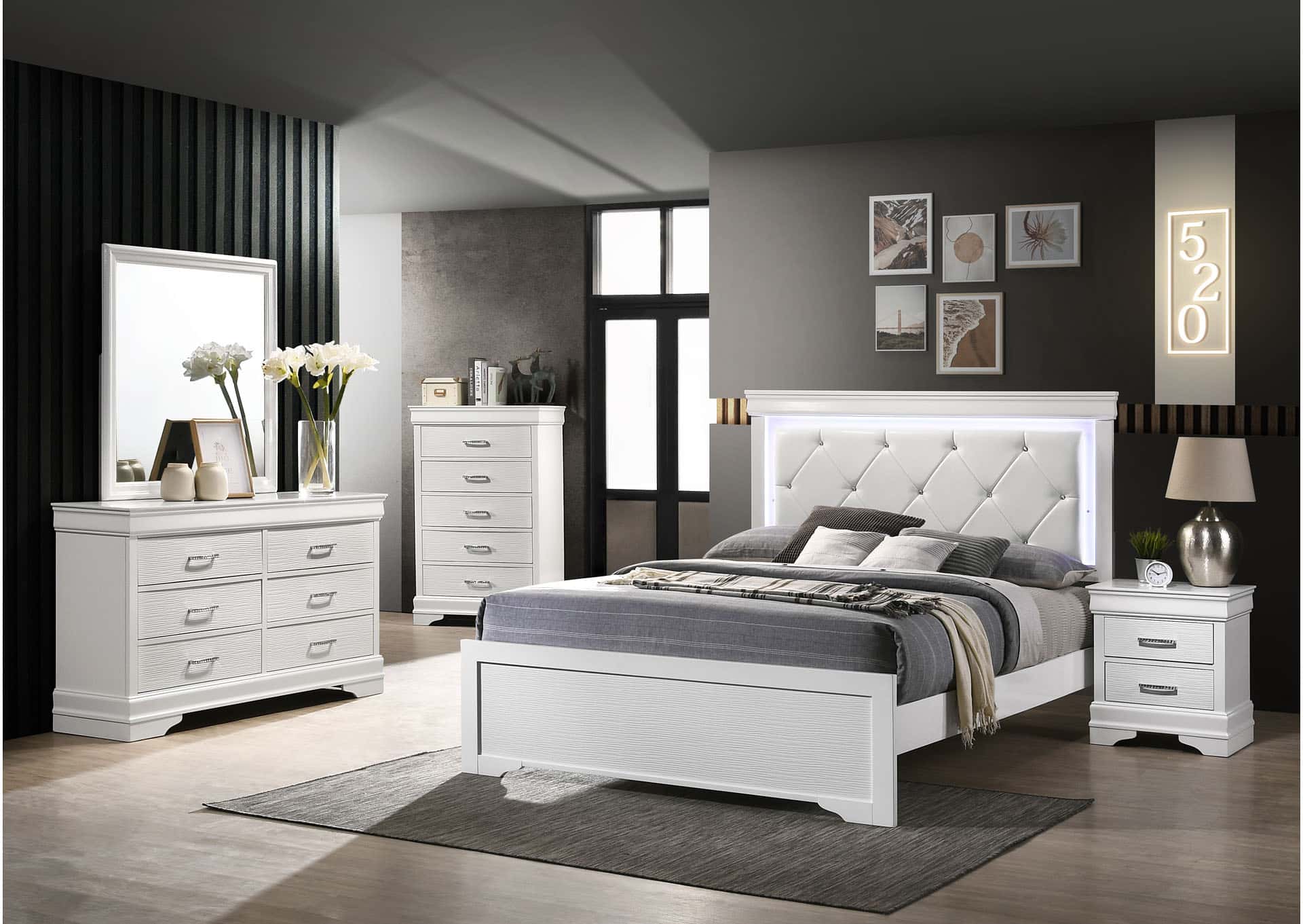 Brooklyn White Bedroom Set by Galaxy Furniture