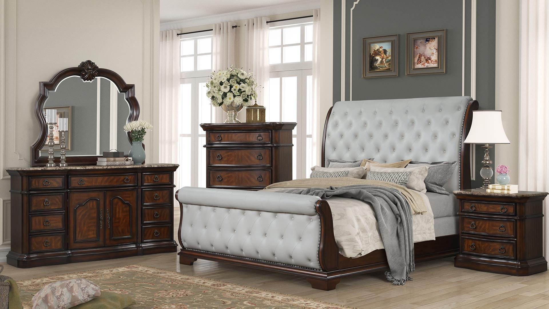 Montage Dark Cherry Wood Bedroom Set by Galaxy Furniture