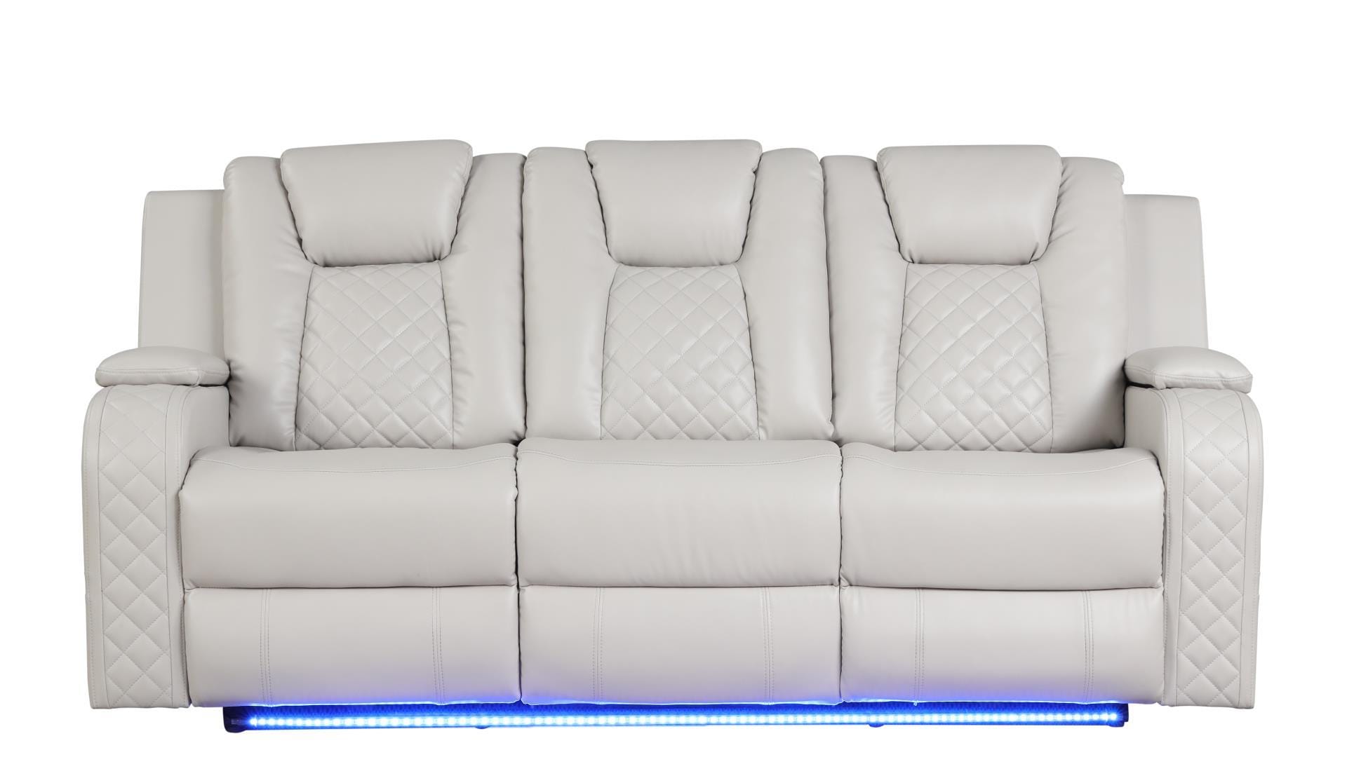 Benz Ice Faux Leather Sofa - Thumbnail 2