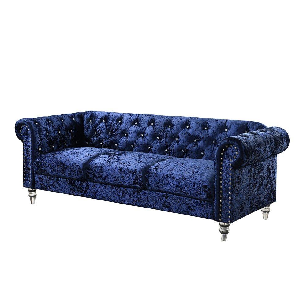 U9550 Crushed Blue Velvet Sofa by Global Furniture