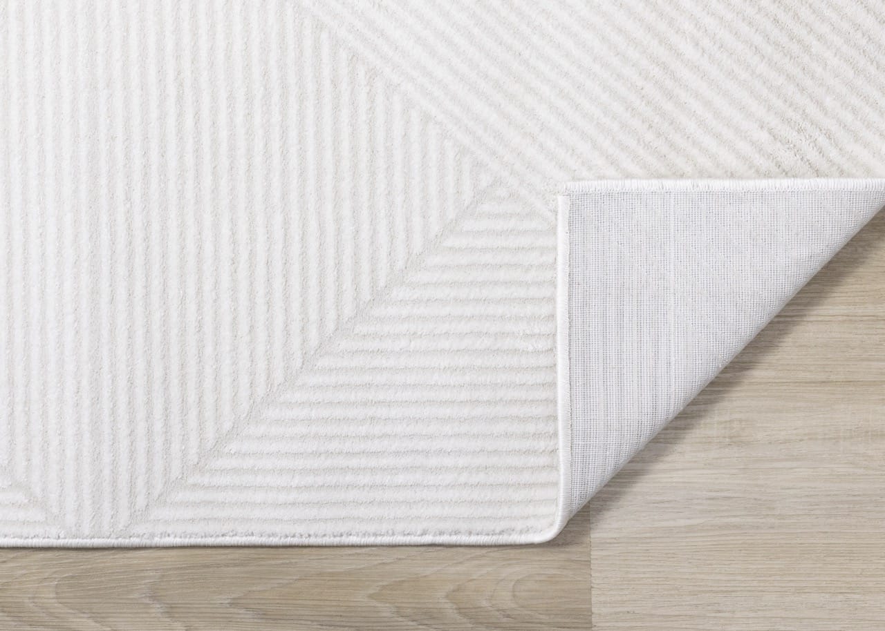 Hayden Light Cream Diamond Block Pattern Rug at Futonland