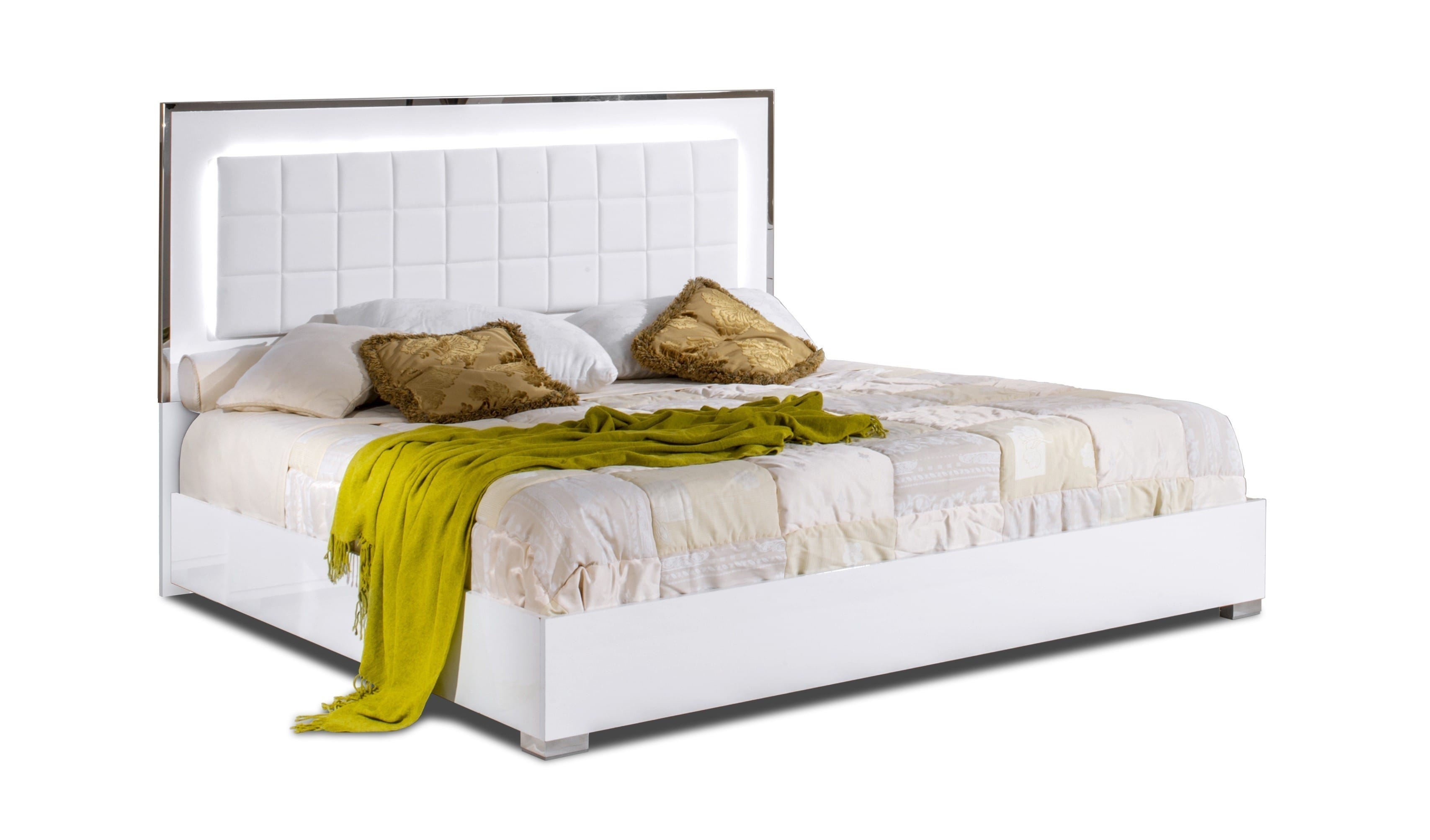 Modrest San Marino Glossy White Bedroom Set - Zuo Modern