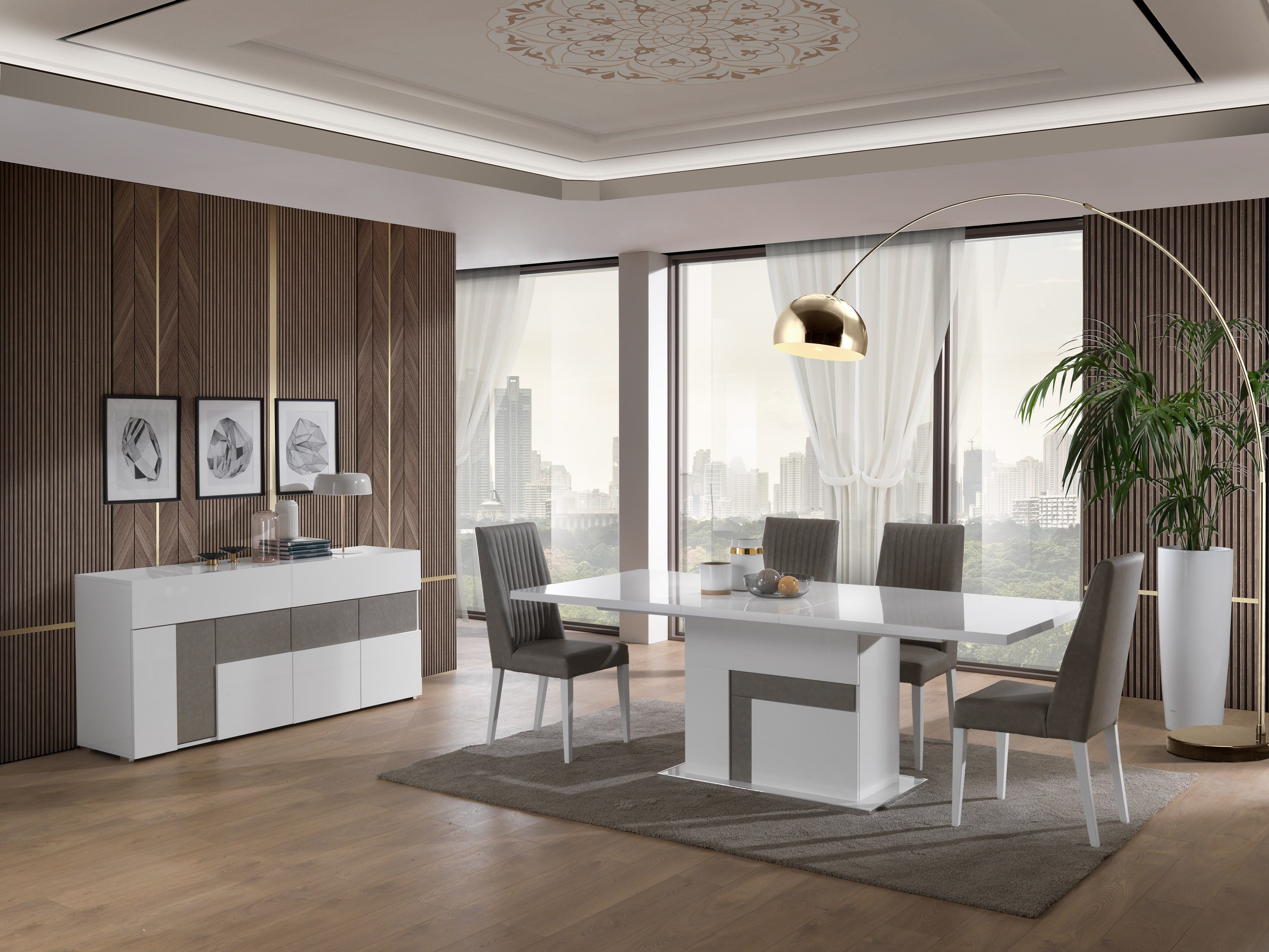 Luxuria Modern White Buffet - Thumbnail 2