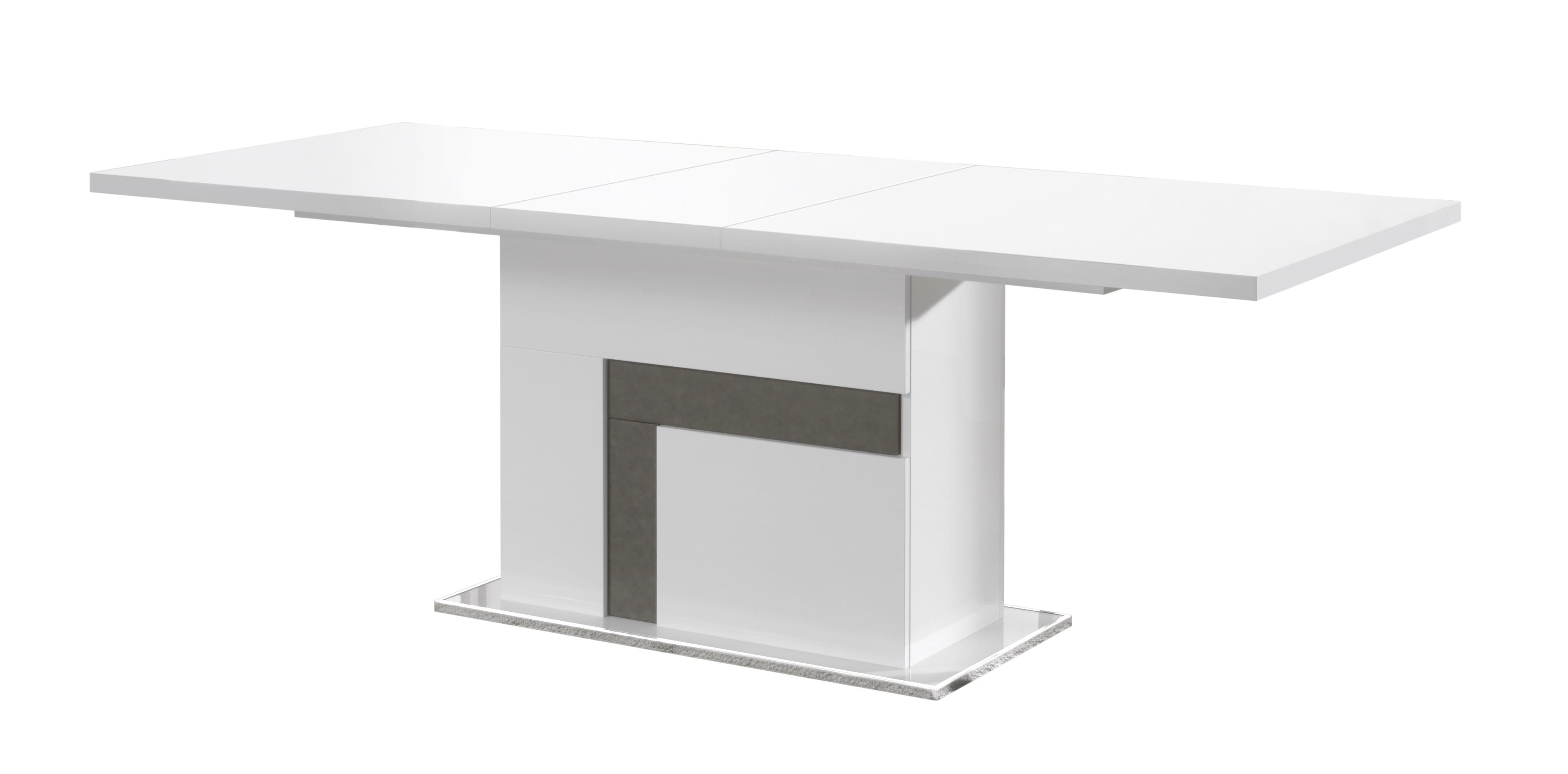 Luxuria Modern White Dining Table w/Extension
