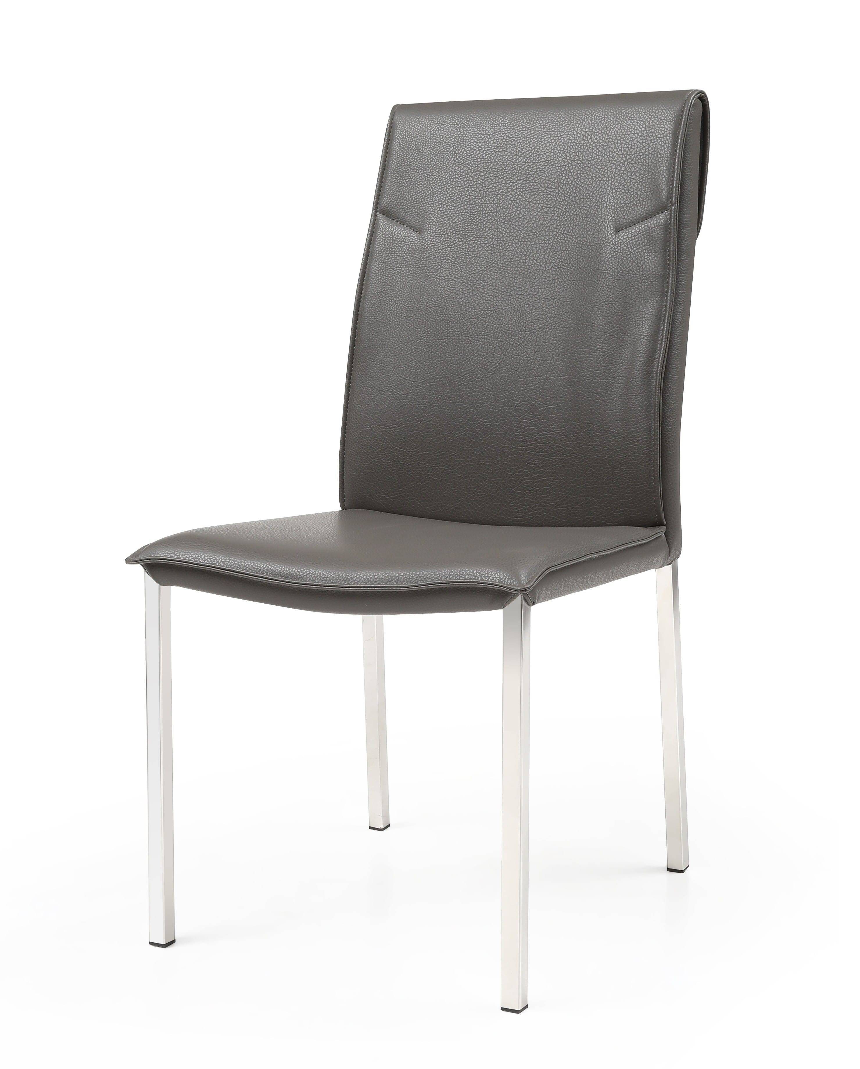 Sydney Modern Gray Eco-Leather Dining Chair (Set Of 2) at Futonland
