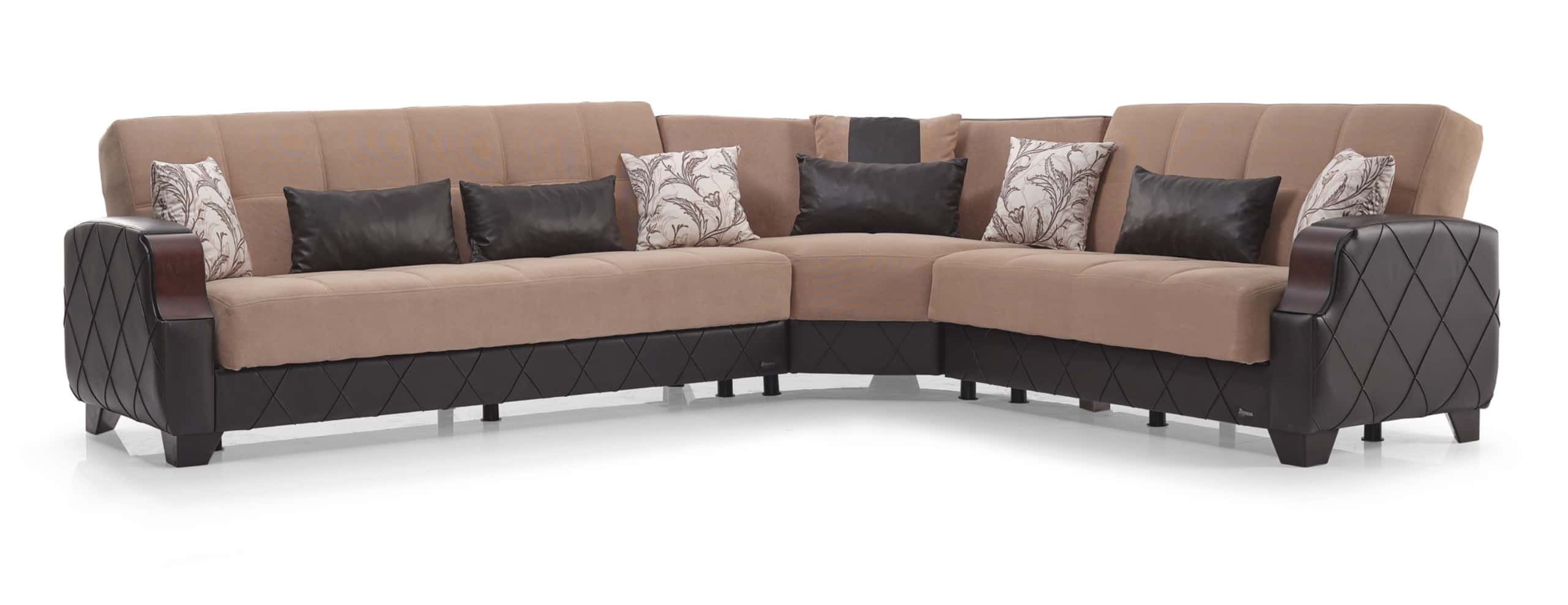 Molina Lyon Brown Sectional Sofa Sleeper