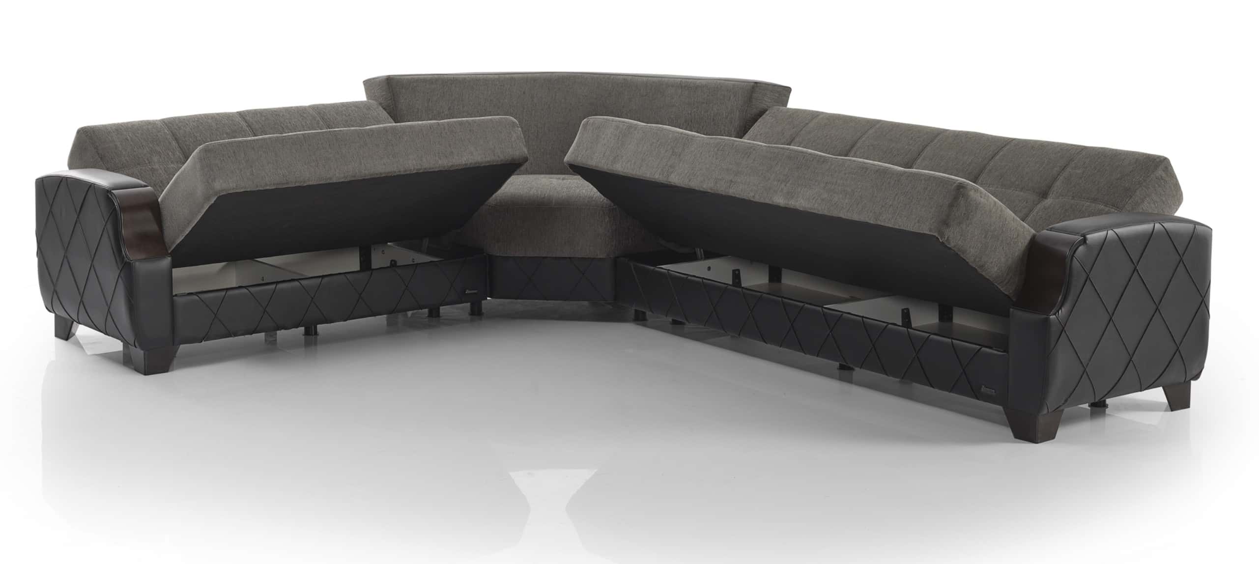 Molina Floket Gray Sectional Sofa Sleeper - Thumbnail 3