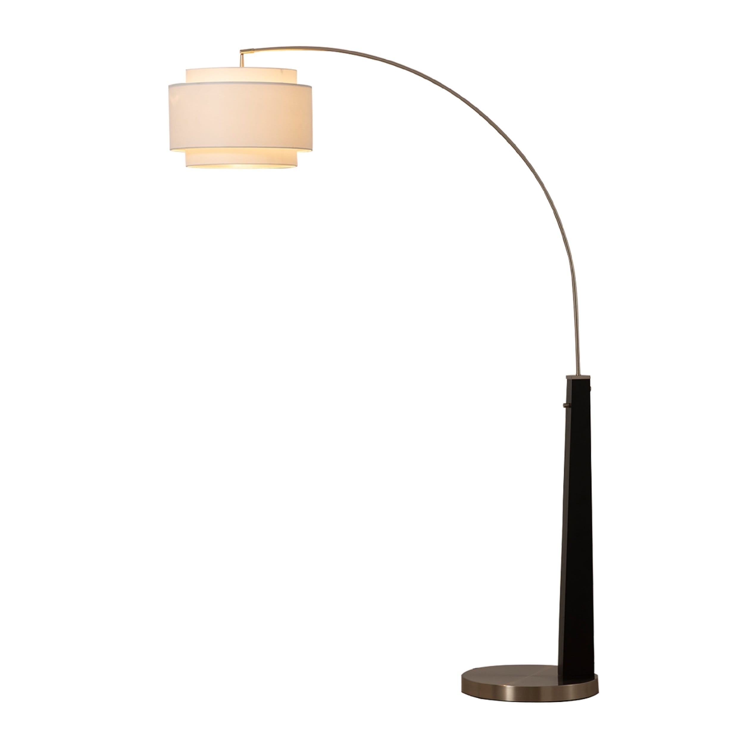 Nova of California Coronado 1 Light Arc Floor Lamp Matte Black Satin Nickel