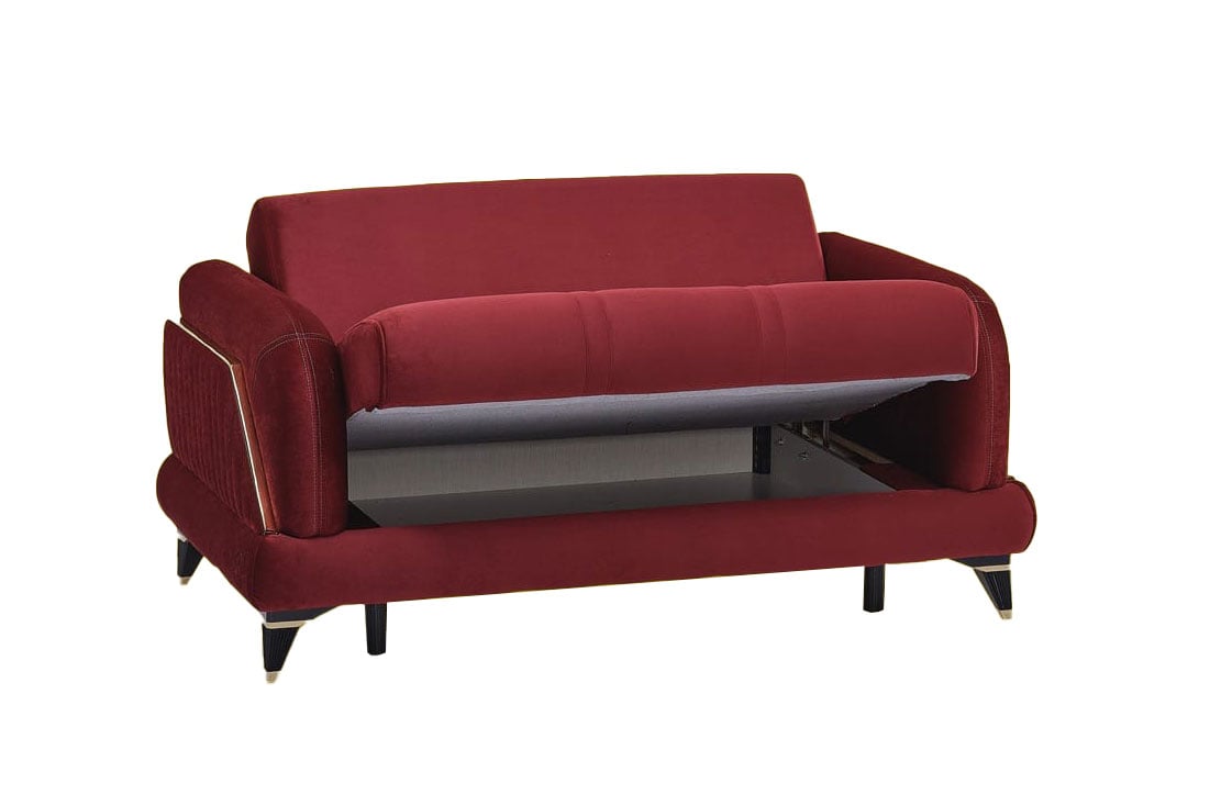 Ruby Red Microfiber Loveseat By Casamode