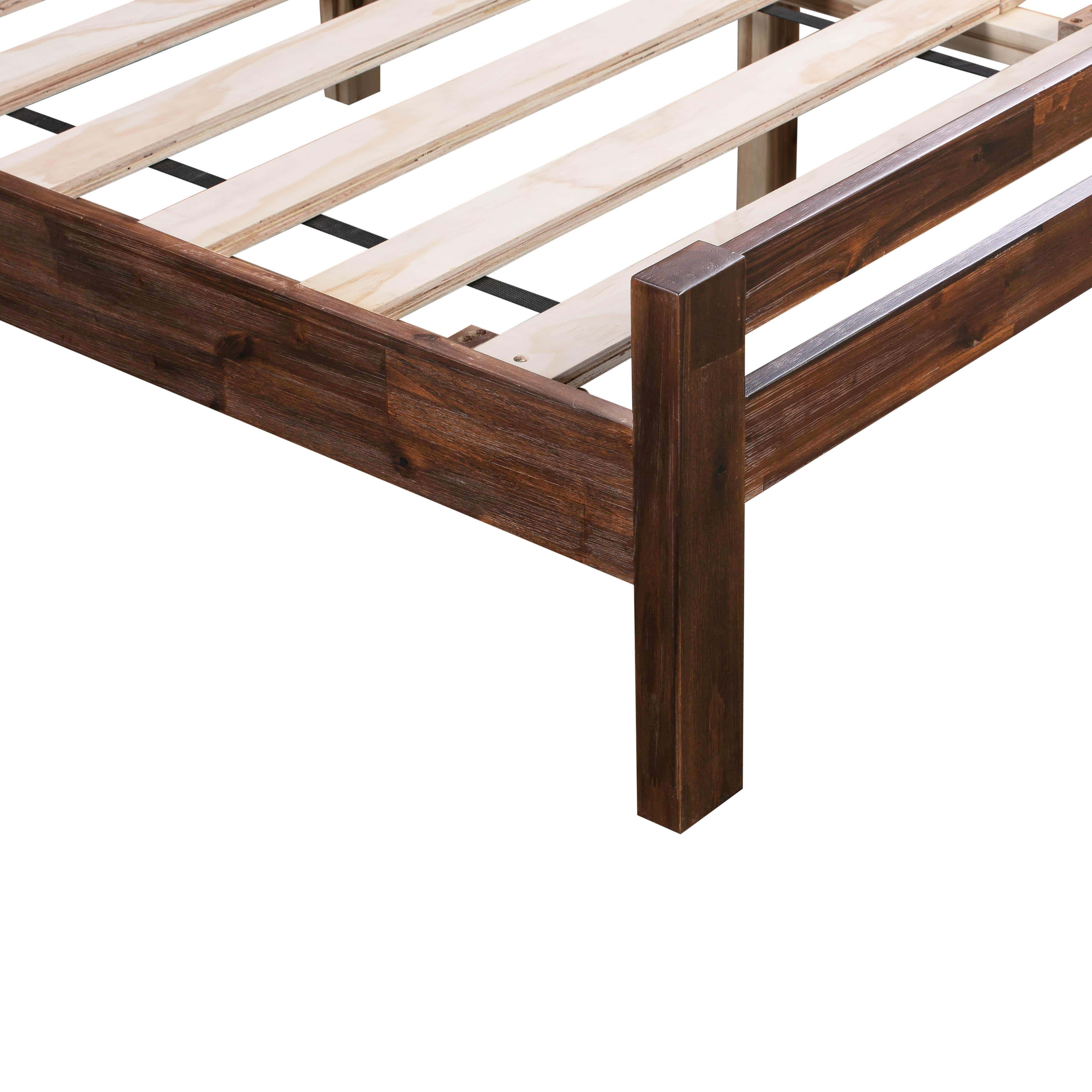 Andy Wooden Queen Bed in Walnut at Futonland